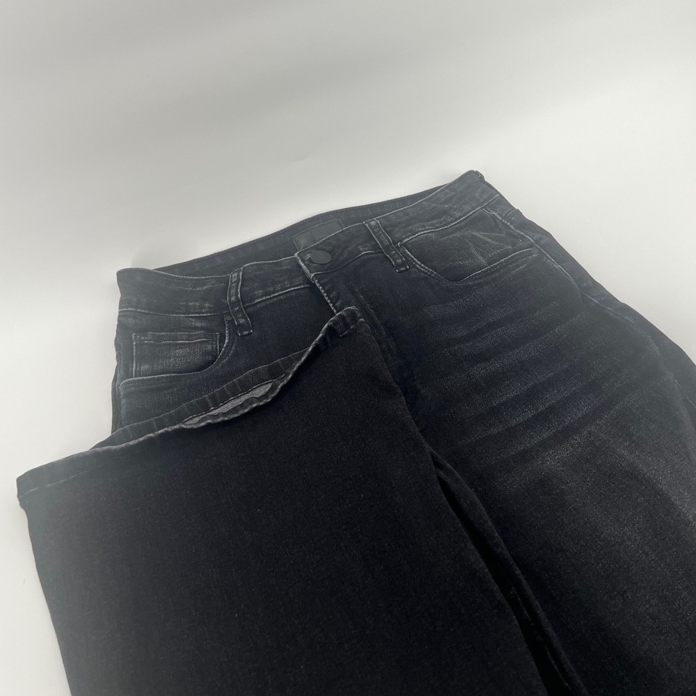 Kut from the Kloth 70s Flare Leg Ana Jeans Womens 6 Black High Rise Super Flare